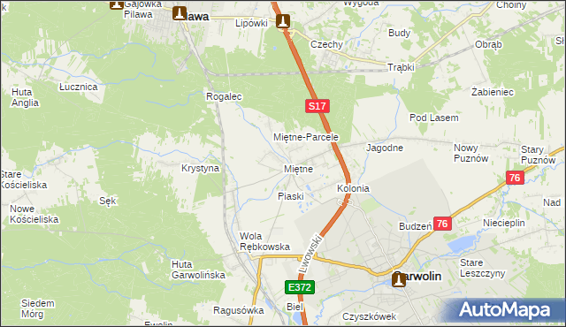 mapa Miętne, Miętne na mapie Targeo