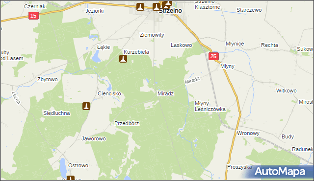 mapa Miradz, Miradz na mapie Targeo