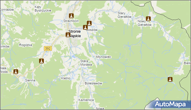 mapa Młynowiec, Młynowiec na mapie Targeo