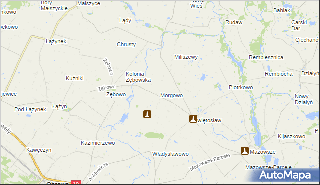 mapa Morgowo gmina Ciechocin, Morgowo gmina Ciechocin na mapie Targeo