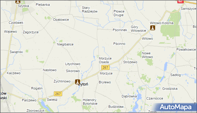 mapa Morzyce Osada, Morzyce Osada na mapie Targeo