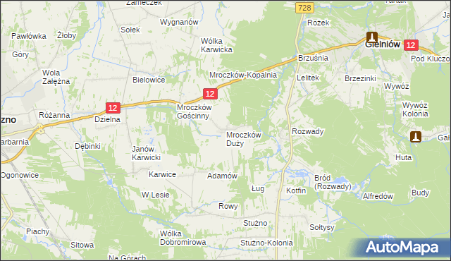 mapa Mroczków Duży, Mroczków Duży na mapie Targeo