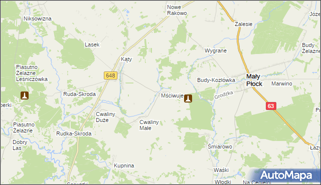 mapa Mściwuje, Mściwuje na mapie Targeo