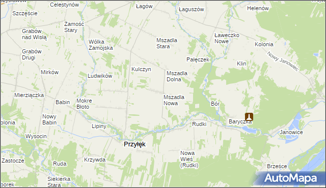 mapa Mszadla Nowa, Mszadla Nowa na mapie Targeo