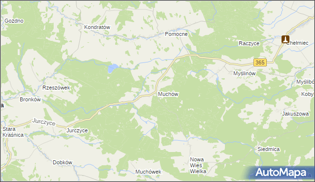 mapa Muchów, Muchów na mapie Targeo