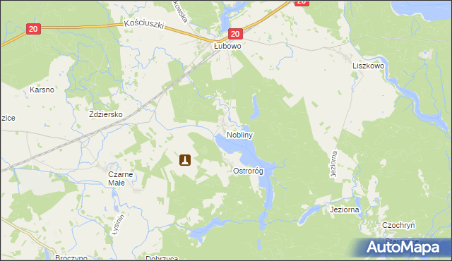 mapa Nobliny, Nobliny na mapie Targeo