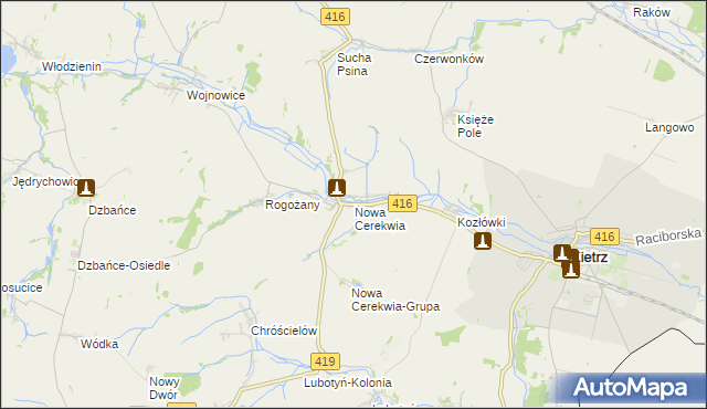 mapa Nowa Cerekwia, Nowa Cerekwia na mapie Targeo