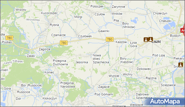 mapa Nowa Wieś Szlachecka, Nowa Wieś Szlachecka na mapie Targeo