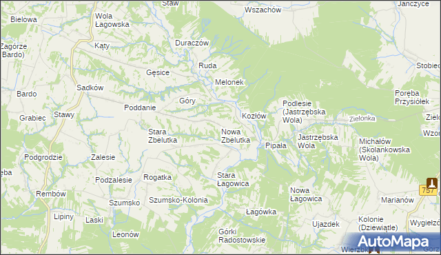 mapa Nowa Zbelutka, Nowa Zbelutka na mapie Targeo