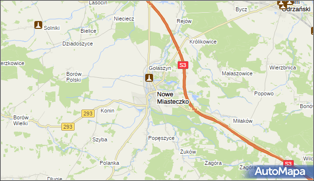 mapa Nowe Miasteczko, Nowe Miasteczko na mapie Targeo