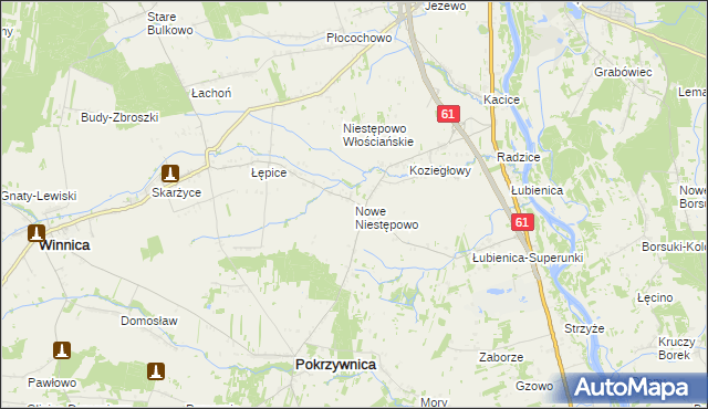 mapa Nowe Niestępowo, Nowe Niestępowo na mapie Targeo