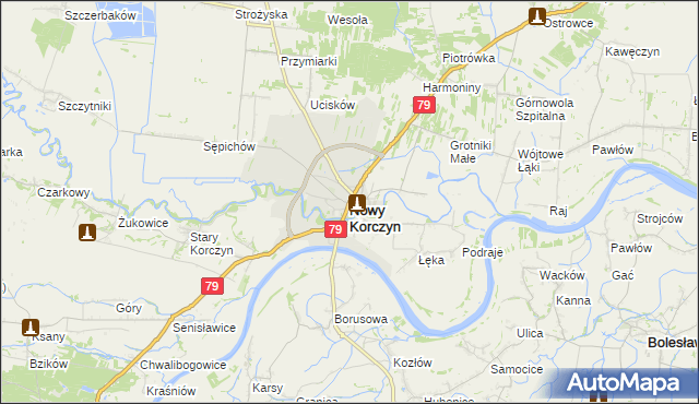 mapa Nowy Korczyn, Nowy Korczyn na mapie Targeo