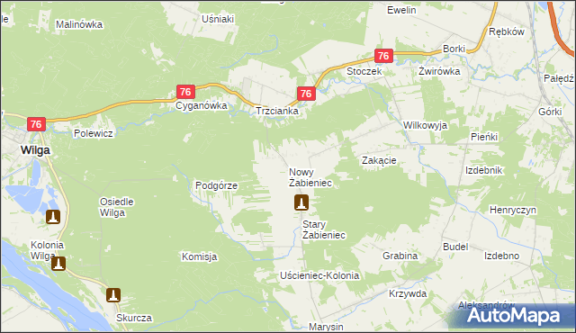 mapa Nowy Żabieniec, Nowy Żabieniec na mapie Targeo