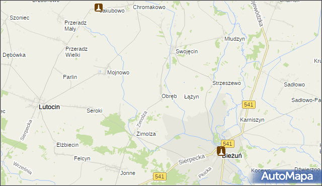 mapa Obręb gmina Lutocin, Obręb gmina Lutocin na mapie Targeo