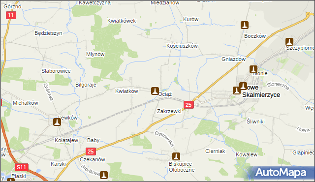 mapa Ociąż, Ociąż na mapie Targeo