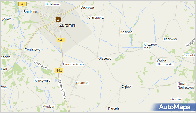 mapa Olszewo gmina Żuromin, Olszewo gmina Żuromin na mapie Targeo
