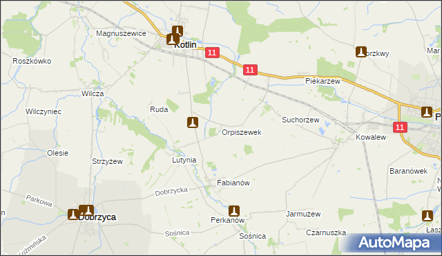 mapa Orpiszewek, Orpiszewek na mapie Targeo