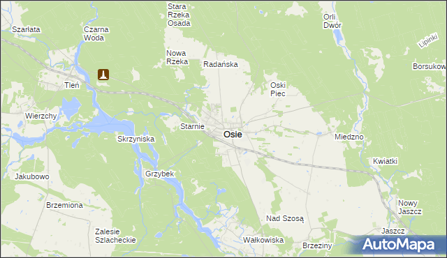mapa Osie, Osie na mapie Targeo