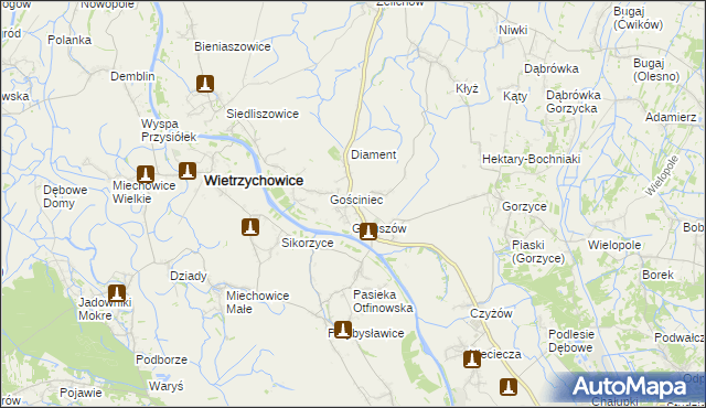 mapa Otfinów, Otfinów na mapie Targeo