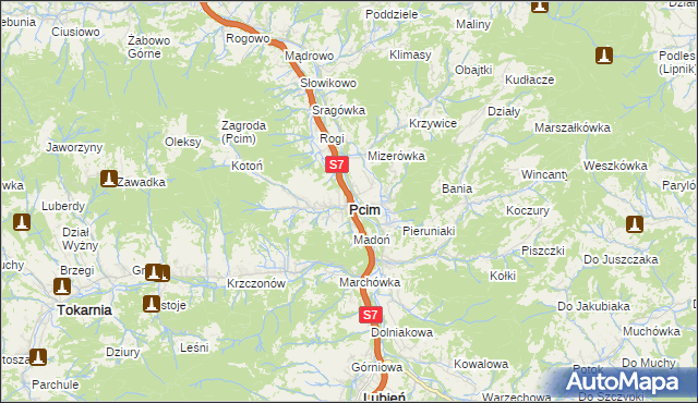 mapa Pcim, Pcim na mapie Targeo
