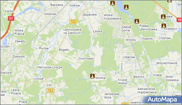 mapa Pęchery, Pęchery na mapie Targeo