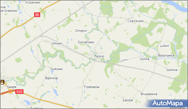 mapa Pęzino, Pęzino na mapie Targeo