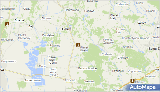 mapa Piasek Wielki, Piasek Wielki na mapie Targeo