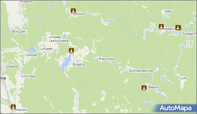 mapa Pieczyska gmina Osiek, Pieczyska gmina Osiek na mapie Targeo