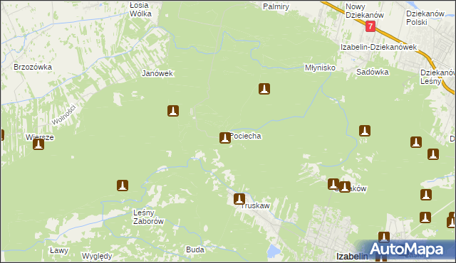 mapa Pociecha gmina Czosnów, Pociecha gmina Czosnów na mapie Targeo