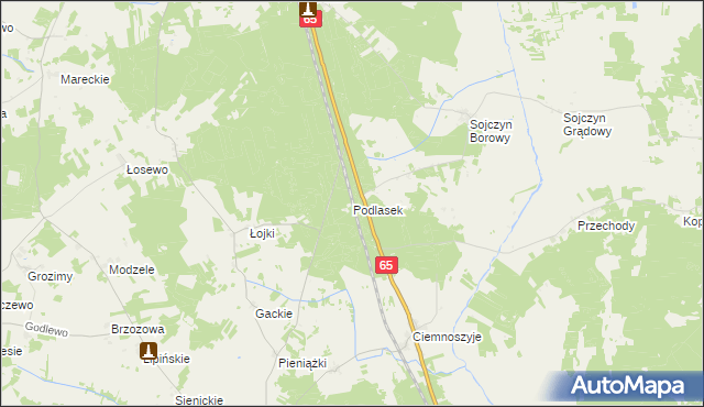 mapa Podlasek gmina Grajewo, Podlasek gmina Grajewo na mapie Targeo