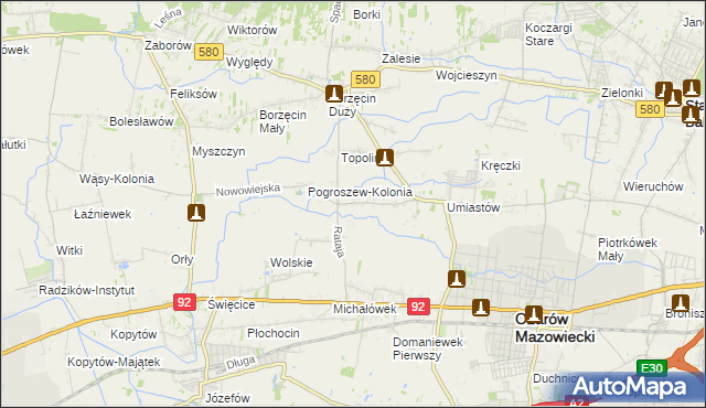 mapa Pogroszew, Pogroszew na mapie Targeo