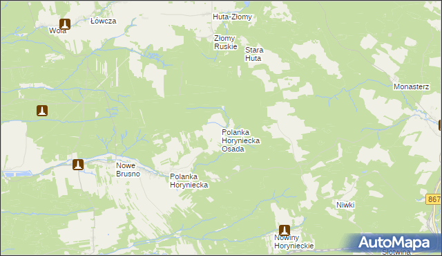 mapa Polanka Horyniecka Osada, Polanka Horyniecka Osada na mapie Targeo