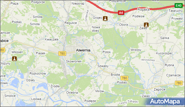 mapa Poręba Żegoty, Poręba Żegoty na mapie Targeo
