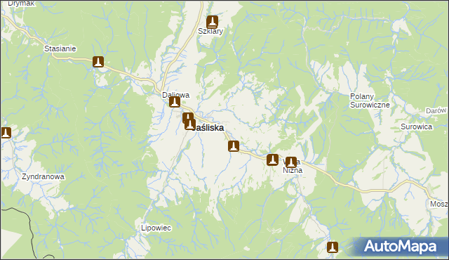 mapa Posada Jaśliska, Posada Jaśliska na mapie Targeo