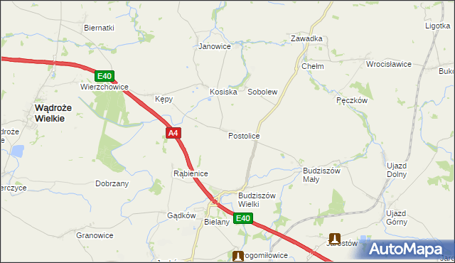 mapa Postolice, Postolice na mapie Targeo