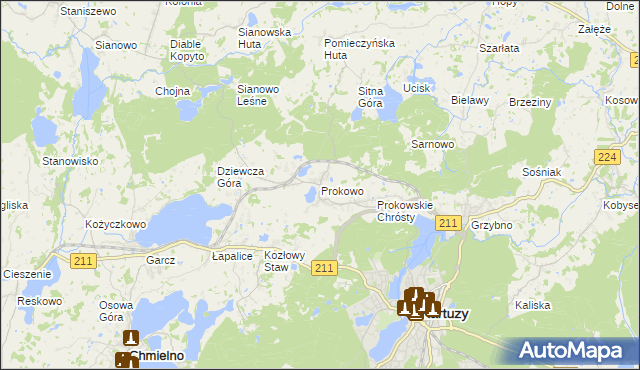 mapa Prokowo, Prokowo na mapie Targeo