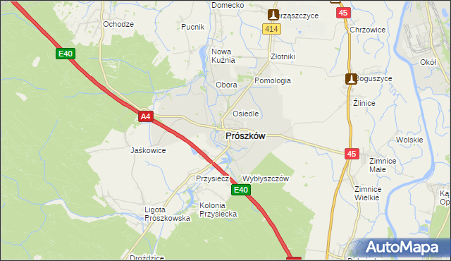 mapa Prószków, Prószków na mapie Targeo
