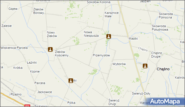 mapa Przemysłów gmina Chąśno, Przemysłów gmina Chąśno na mapie Targeo