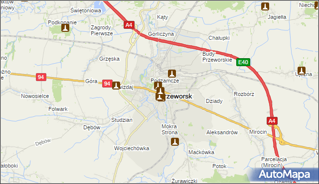 mapa Przeworsk, Przeworsk na mapie Targeo