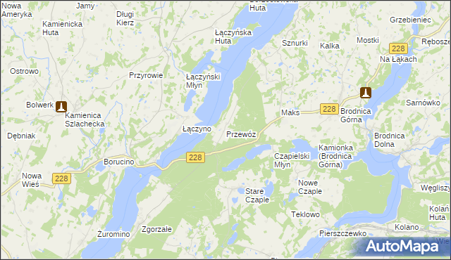 mapa Przewóz gmina Chmielno, Przewóz gmina Chmielno na mapie Targeo