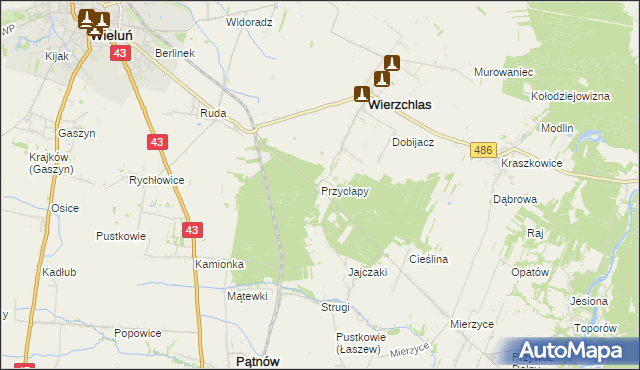 mapa Przycłapy, Przycłapy na mapie Targeo