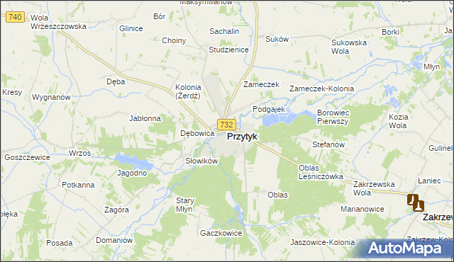 mapa Przytyk, Przytyk na mapie Targeo