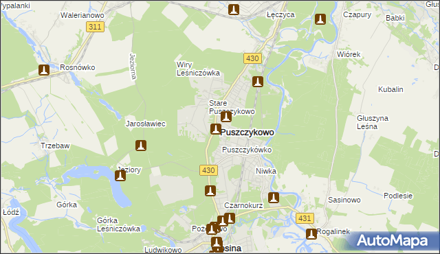 mapa Puszczykowo powiat poznański, Puszczykowo powiat poznański na mapie Targeo