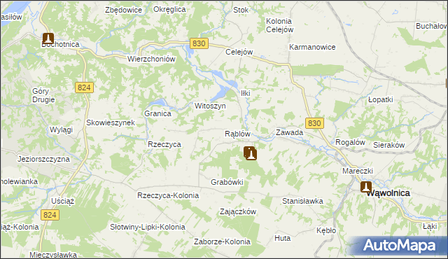 mapa Rąblów, Rąblów na mapie Targeo