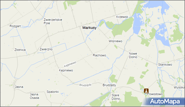 mapa Rachowo, Rachowo na mapie Targeo