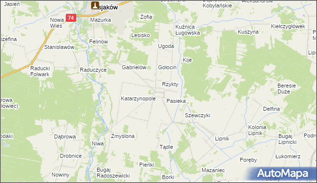 mapa Radoszewice gmina Siemkowice, Radoszewice gmina Siemkowice na mapie Targeo
