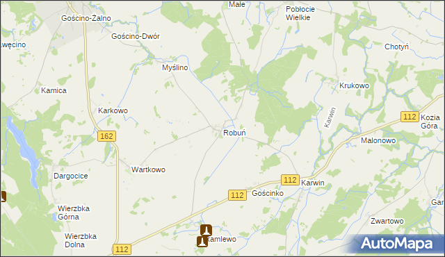 mapa Robuń, Robuń na mapie Targeo