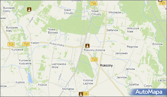 mapa Rokiciny-Kolonia, Rokiciny-Kolonia na mapie Targeo