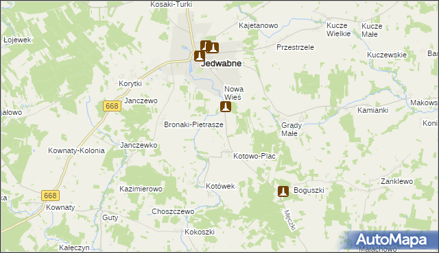 mapa Rostki gmina Jedwabne, Rostki gmina Jedwabne na mapie Targeo