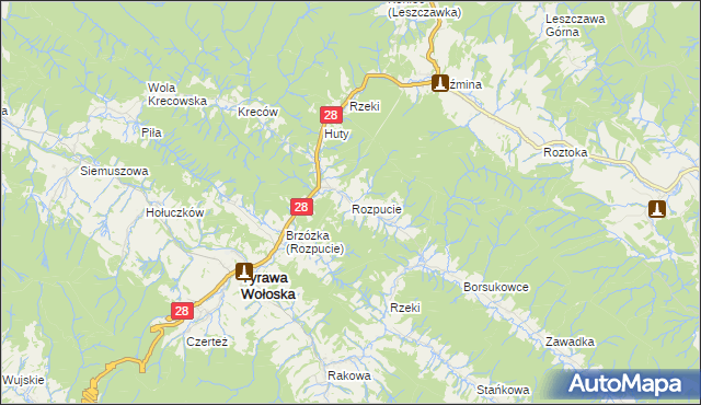 mapa Rozpucie, Rozpucie na mapie Targeo